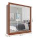Guarda-Roupa Casal Luiza 3 Portas 2 Gavetas com 3 Espelhos Carvalho