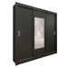 Guarda-Roupa Casal com Espelho Bahia 3 Portas 4 Gavetas Preto