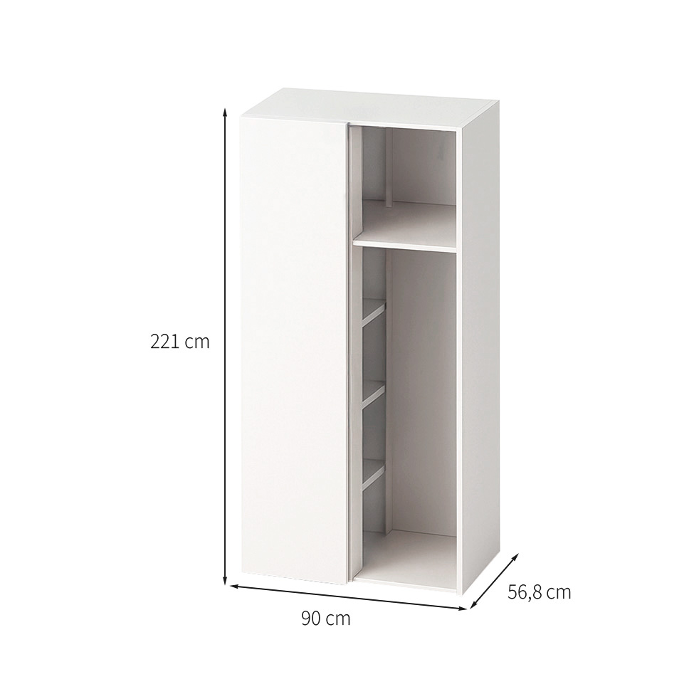 Guarda-Roupa Modulado Canto Reto New Tuyo Branco 90 cm