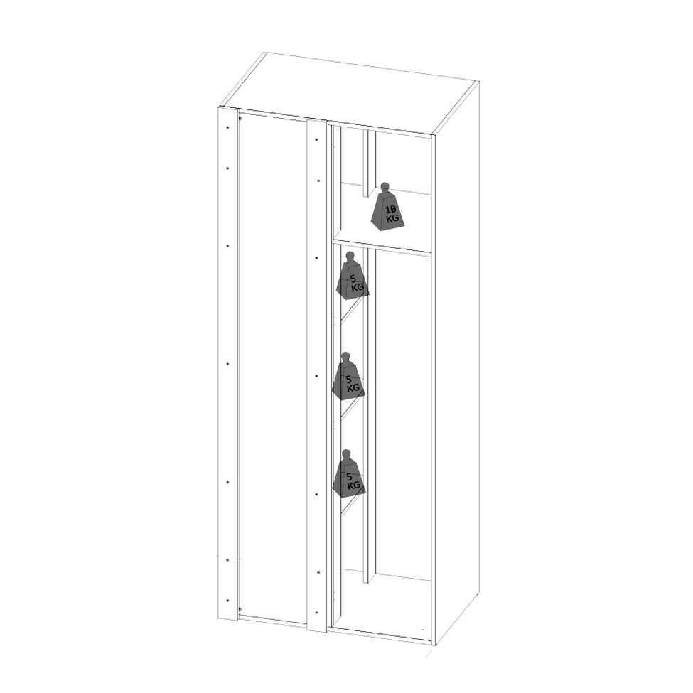 Guarda-Roupa Modulado Canto Reto New Tuyo Branco 90 cm