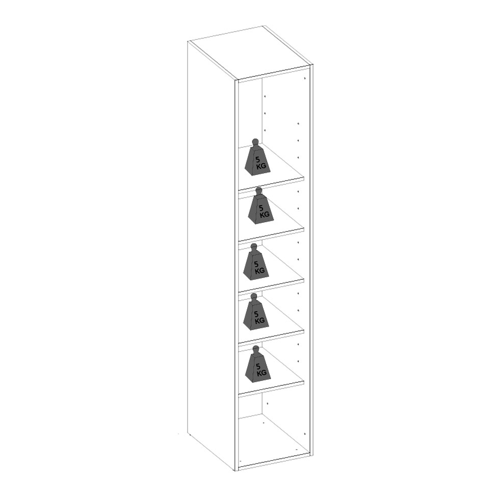 Guarda-Roupa Modulado New Tuyo 5 Prateleiras Branco 45 cm