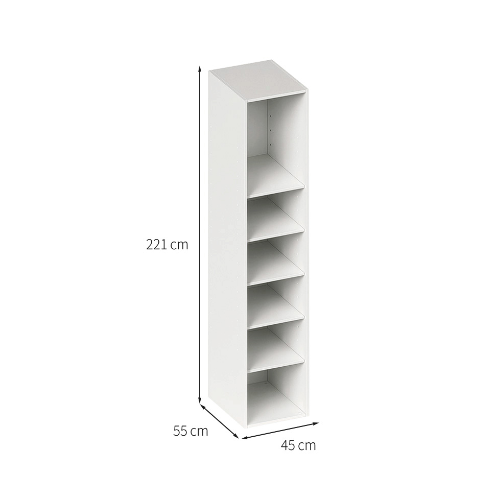 Guarda-Roupa Modulado New Tuyo 5 Prateleiras Branco 45 cm
