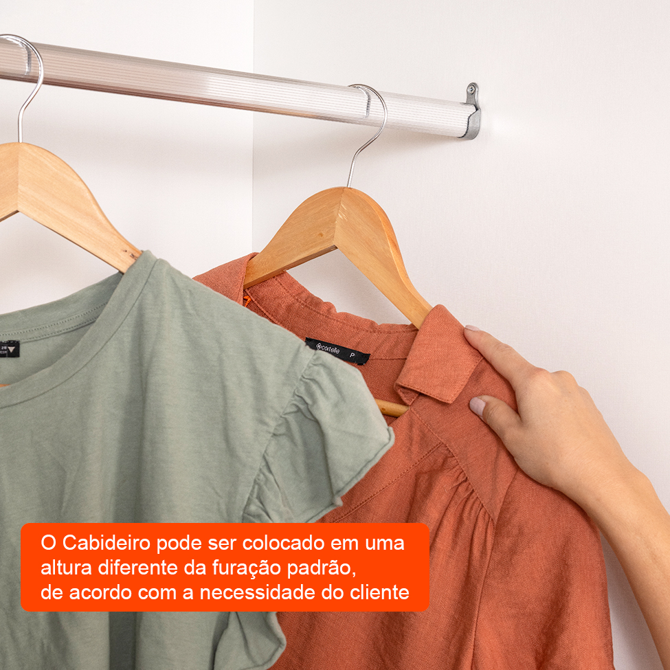 Guarda-Roupa Modulado Tuyo 2 Cabideiros Branco 90 cm