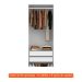Guarda-Roupa Modulado Tuyo 2 GV e 1 Cabideiro Branco 90 cm