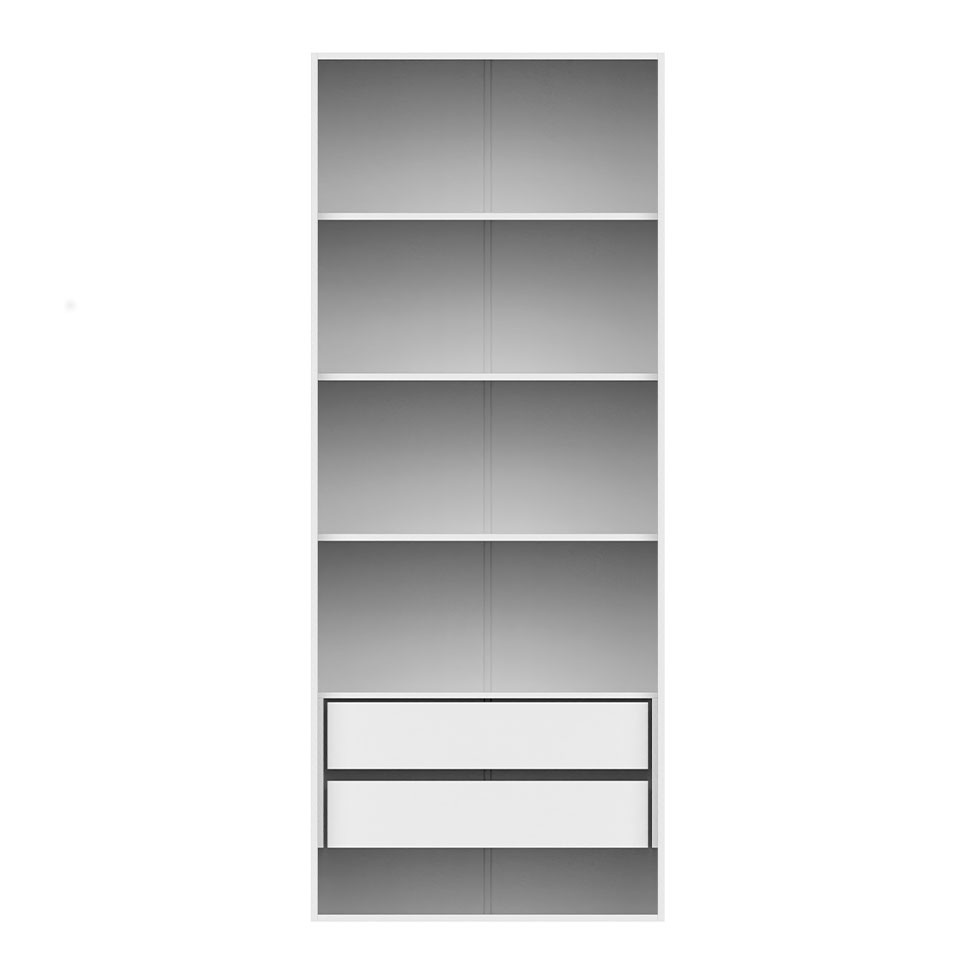 Guarda-Roupa Modulado Tuyo 2 GV e 4 Prateleiras Branco 90 cm