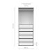Guarda-Roupa Modulado Tuyo 6 Gavetas e 1 Cabideiro Branco 90 cm
