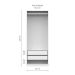 Guarda-Roupa Modulado com Cabideiro Tuyo 2 Portas Articuladas 2 Gavetas Branco 90 cm