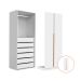 Guarda-Roupa Modulado com Cabideiro Tuyo 2 Portas Articuladas 6 Gavetas Branco 90 cm