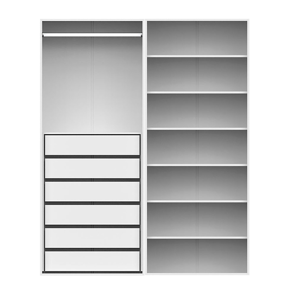 Guarda-Roupa Modulado com Cabideiro e Prateleiras New Tuyo 6 Gavetas 180 cm