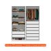 Guarda-Roupa Modulado com Cabideiro e Prateleiras Tuyo 2 Portas Correr 8 Gavetas Branco 184 cm