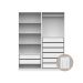 Guarda-Roupa Modulado com Cabideiro e Prateleiras Tuyo 2 Portas Correr 8 Gavetas Branco 184 cm