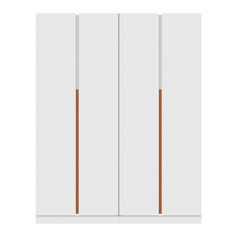 Guarda-Roupa Modulado com Cabideiro e Prateleiras Tuyo 4 Portas Articuladas 4 Gavetas Branco 180 cm
