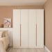 Guarda-Roupa Modulado com Cabideiro e Prateleiras Tuyo 4 Portas Articuladas 4 Gavetas Branco 180 cm