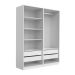 Guarda-Roupa Modulado com Cabideiro e Prateleiras Tuyo 4 Portas Articuladas 4 Gavetas Branco 180 cm