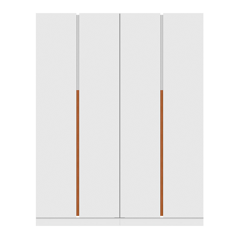 Guarda-Roupa Modulado com Cabideiro e Prateleiras Tuyo 4 Portas Articuladas 8 Gavetas Branco 180 cm