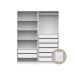 Guarda-Roupa Modulado com Cabideiro e Prateleiras Tuyo 4 Portas Articuladas 8 Gavetas Branco 180 cm