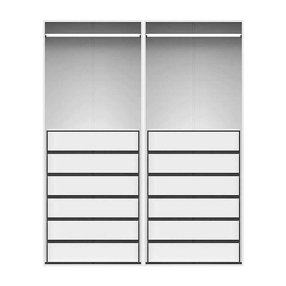 Guarda-Roupa Modulado com Cabideiros New Tuyo 12 Gavetas Branco 180 cm