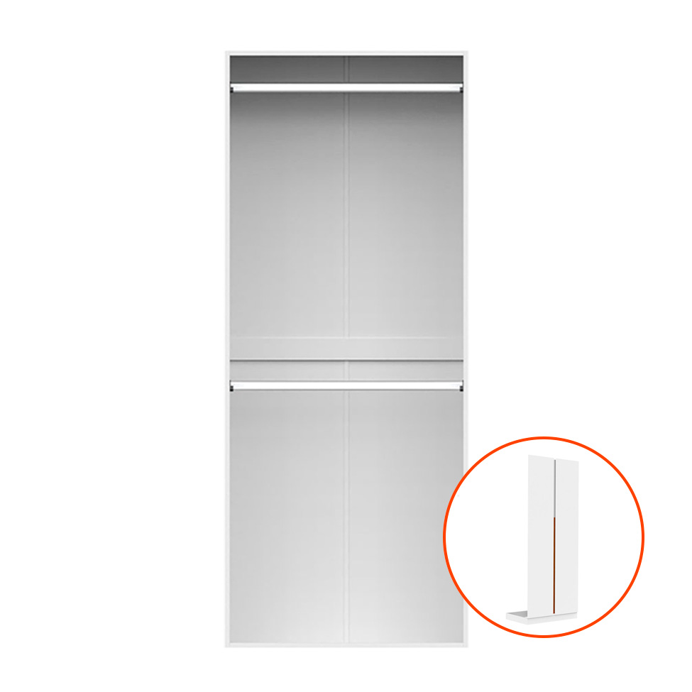 Guarda-Roupa Modulado com Cabideiros New Tuyo 2 Portas Articuladas Branco 90 cm
