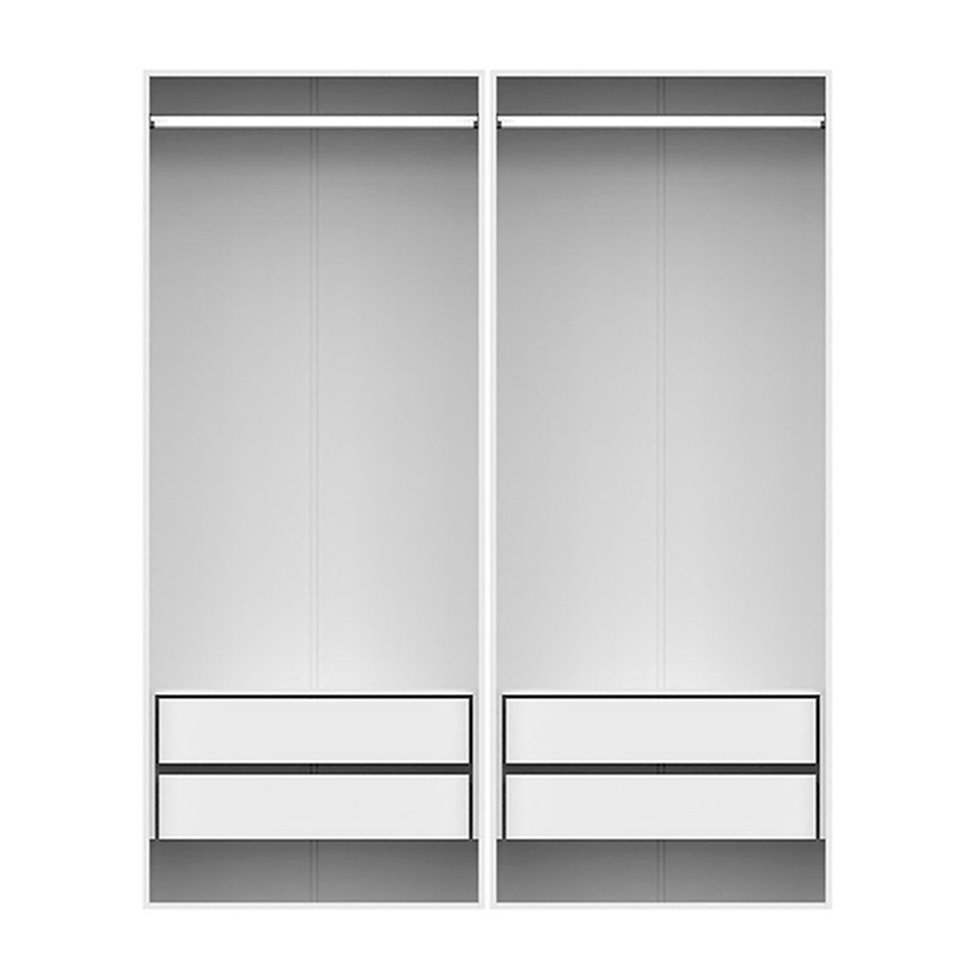 Guarda-Roupa Modulado com Cabideiros New Tuyo 4 Gavetas Branco 180 cm