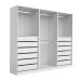 Guarda-Roupa Modulado com Cabideiros Tuyo 3 PT Correr 12 GV Branco 274 cm