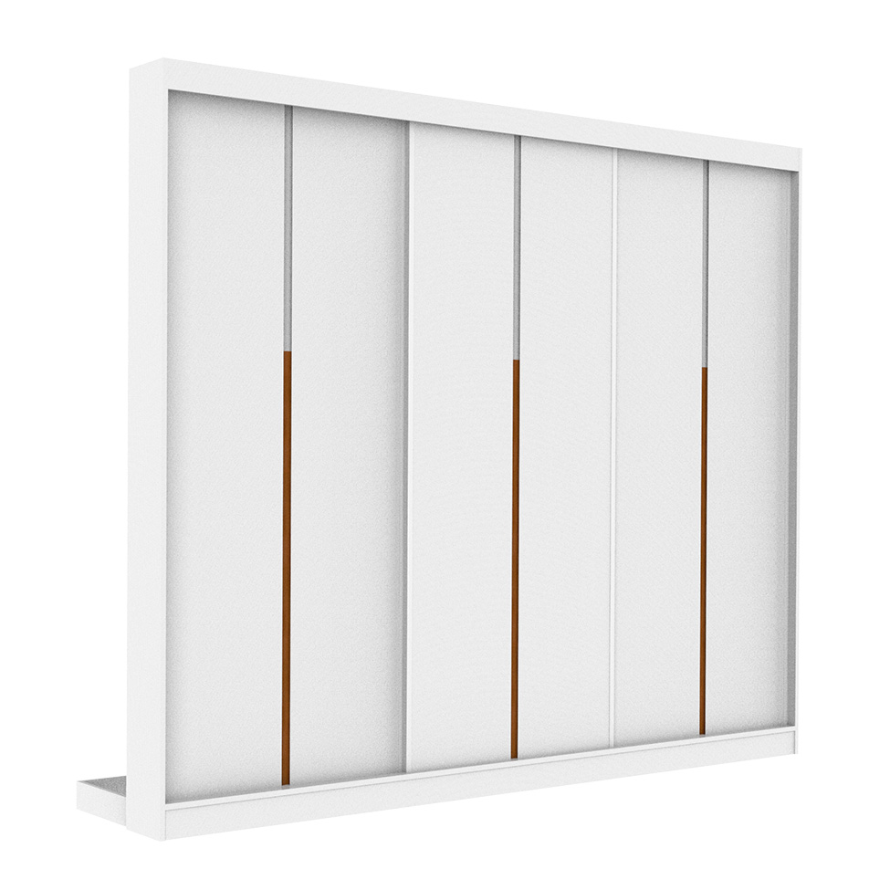 Guarda-Roupa Modulado com Cabideiros Tuyo 3 Portas Correr 6 Gavetas Branco 274 cm