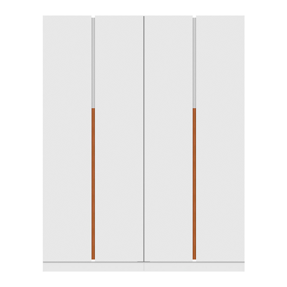 Guarda-Roupa Modulado com Cabideiros Tuyo 4 PT Articuladas 6 GV Branco 180 cm