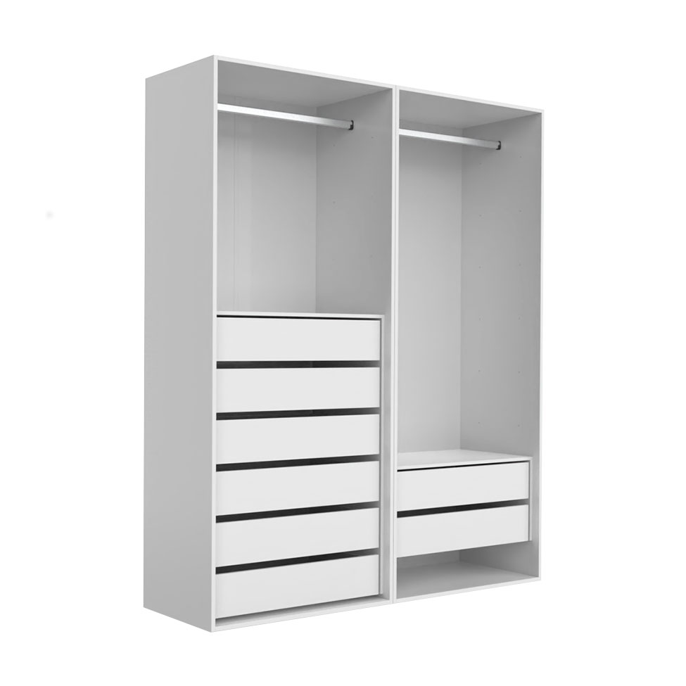 Guarda-Roupa Modulado com Cabideiros Tuyo 8 GV Branco 180 cm