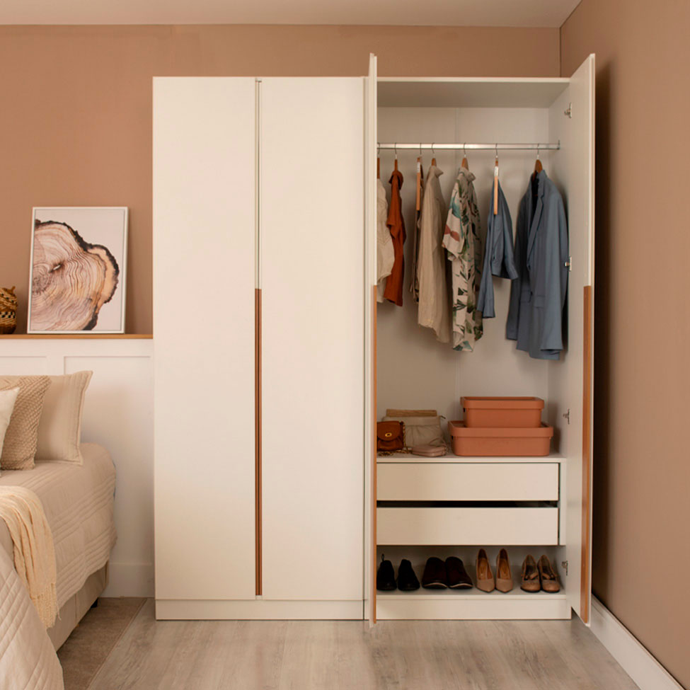 Guarda-Roupa Modulado com Cabideiros Tuyo 8 GV Branco 180 cm