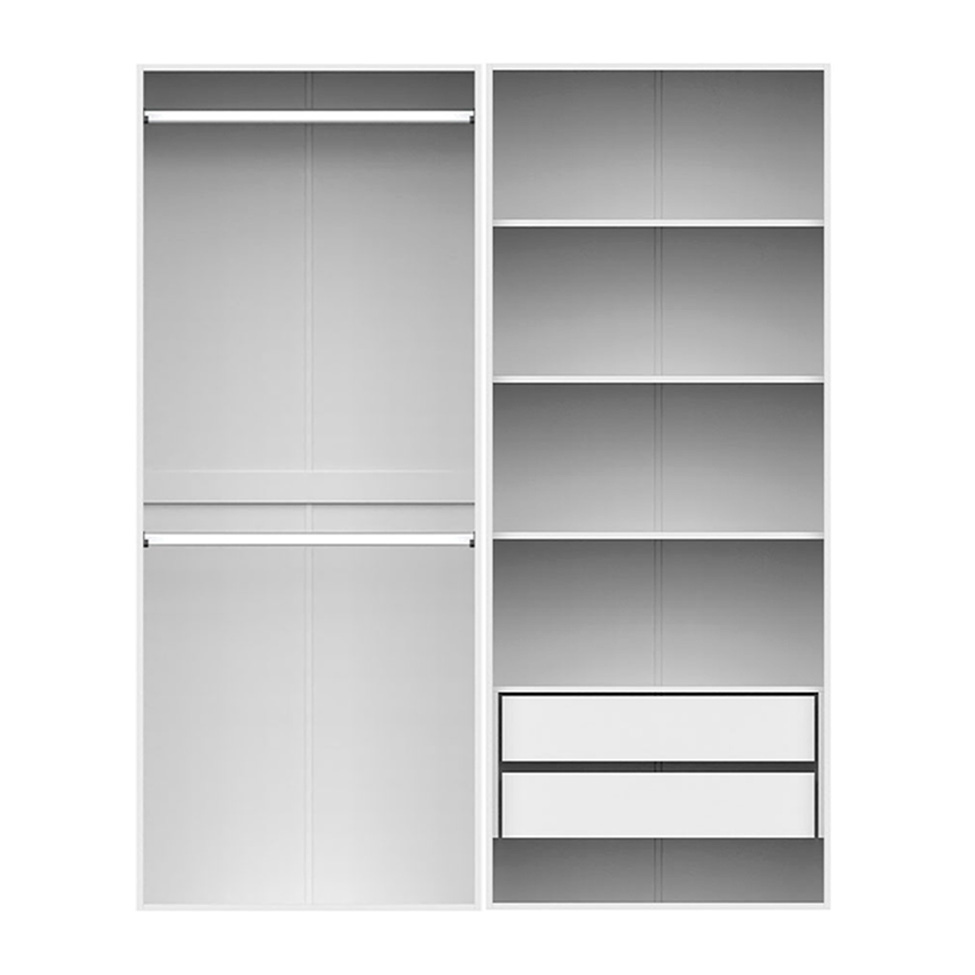 Guarda-Roupa Modulado com Cabideiros e Prateleiras New Tuyo 2 Gavetas Branco 180 cm