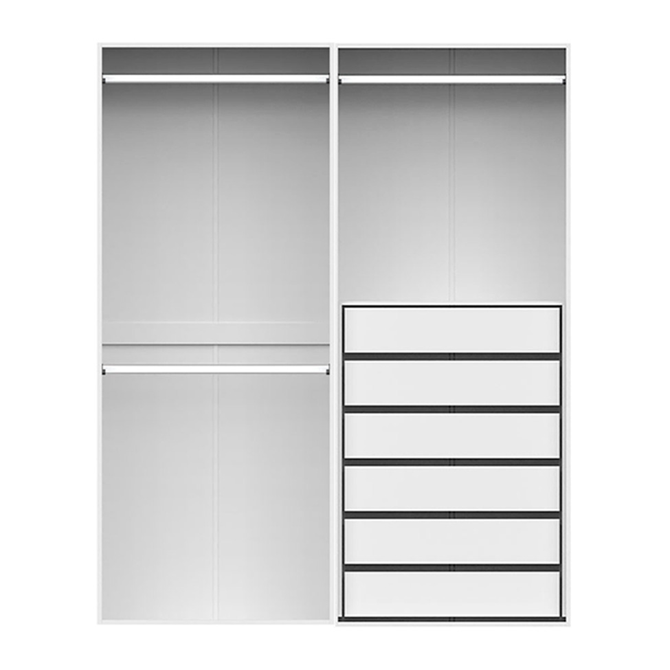 Guarda-Roupa Modulado com Cabideiros e Prateleiras New Tuyo 6 Gavetas Branco 180 cm