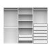Guarda-Roupa Modulado com Cabideiros e Prateleiras New Tuyo 8 Gavetas Branco 270 cm
