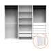 Guarda-Roupa Modulado com Cabideiros e Prateleiras Tuyo 3 Portas Correr 8 Gavetas Branco 274 cm