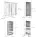 Guarda-Roupa Modulado com Cabideiros e Prateleiras Tuyo 3 Portas Correr 8 Gavetas Branco 274 cm