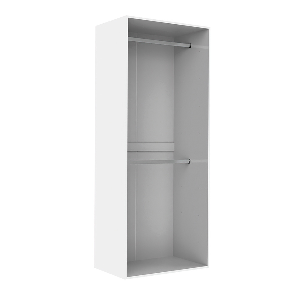 Guarda-Roupa Modulado com Cabideiros e Prateleiras Tuyo 3 Portas Correr 8 Gavetas Branco 274 cm