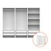 Guarda-Roupa Modulado com Cabideiros e Prateleiras Tuyo 3 Portas de Correr 6 Gavetas Branco 274 cm