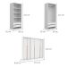 Guarda-Roupa Modulado com Cabideiros e Prateleiras Tuyo 3 Portas de Correr 6 Gavetas Branco 274 cm