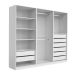 Guarda-Roupa Modulado com Cabideiros e Prateleiras Tuyo 6 Portas Articuladas 8 Gavetas Branco 270 cm