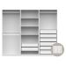Guarda-Roupa Modulado com Cabideiros e Prateleiras Tuyo 6 Portas Articuladas 8 Gavetas Branco 270 cm