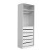 Guarda-Roupa Modulado com Maleiro e Cabideiro Tuyo 2 Portas Articuladas 6 Gavetas Branco 90 cm
