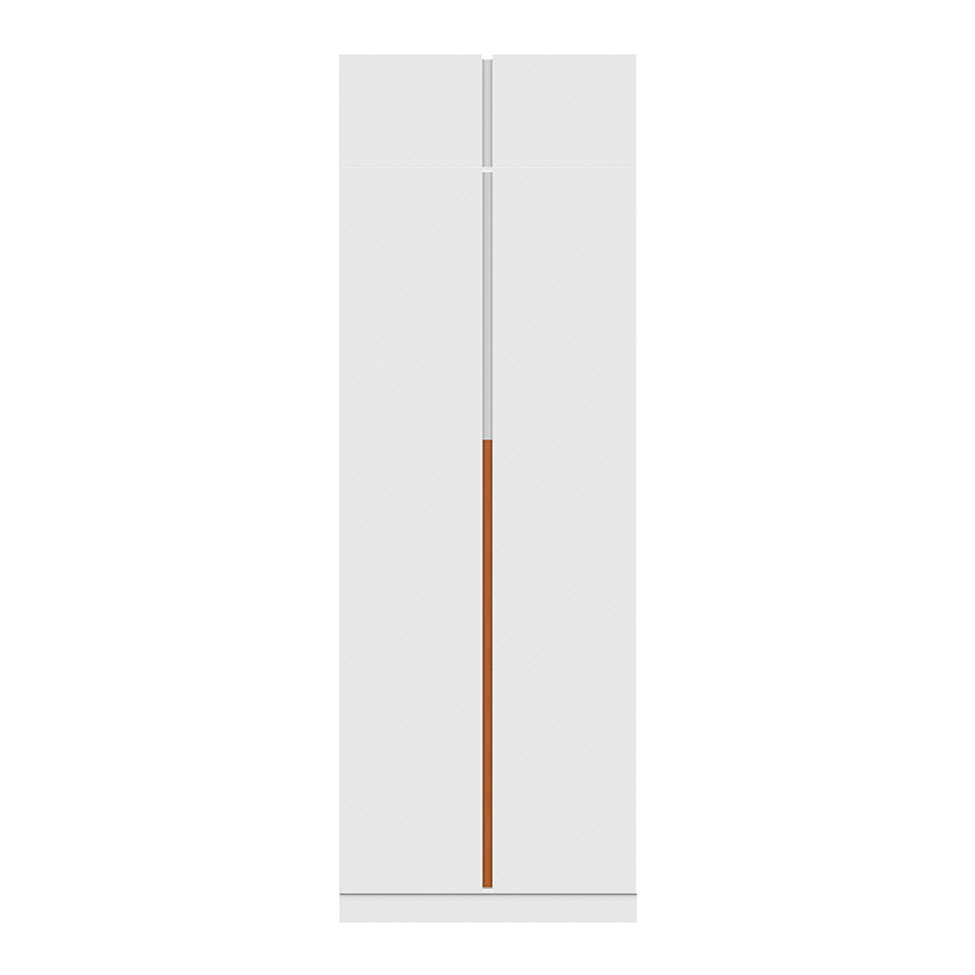 Guarda-Roupa Modulado com Maleiro e Cabideiros Tuyo 2 Portas Articuladas Branco 90 cm