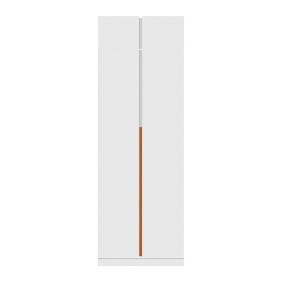 Guarda-Roupa Modulado com Maleiro e Prateleiras Tuyo 2 Portas Articuladas 2 Gavetas Branco 90 cm
