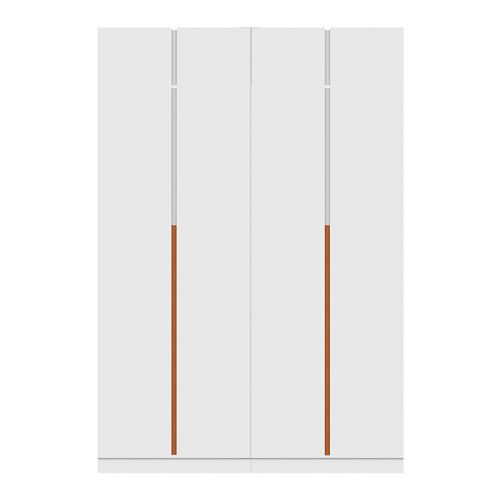 Guarda-Roupa Modulado com Maleiro, Cabideiro e Prateleiras Tuyo 4 Portas Articuladas 2 Gavetas Branco 180 cm
