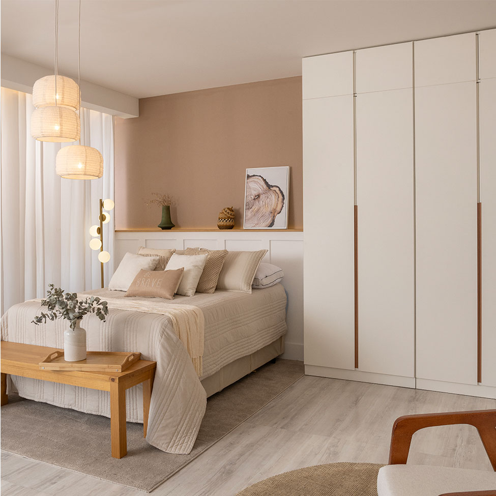 Guarda-Roupa Modulado com Maleiro, Cabideiro e Prateleiras Tuyo 4 Portas Articuladas 2 Gavetas Branco 180 cm