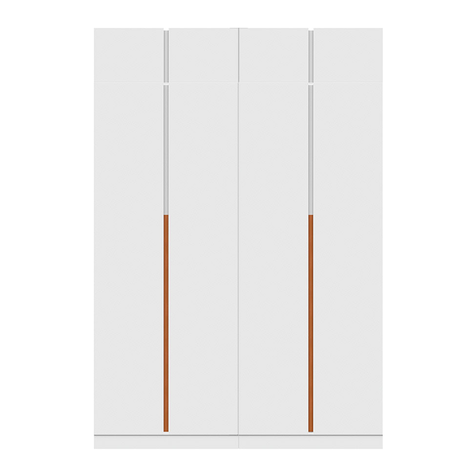 Guarda-Roupa Modulado com Maleiro, Cabideiro e Prateleiras Tuyo 4 Portas Articuladas 4 Gavetas Branco 180 cm
