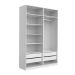 Guarda-Roupa Modulado com Maleiro, Cabideiro e Prateleiras Tuyo 4 Portas Articuladas 4 Gavetas Branco 180 cm