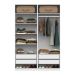 Guarda-Roupa Modulado com Maleiro, Cabideiro e Prateleiras Tuyo 4 Portas Articuladas 4 Gavetas Branco 180 cm
