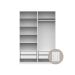 Guarda-Roupa Modulado com Maleiro, Cabideiro e Prateleiras Tuyo 4 Portas Articuladas 4 Gavetas Branco 180 cm