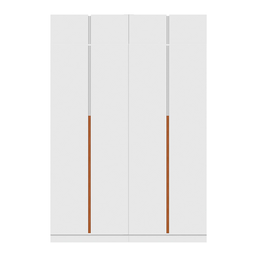 Guarda-Roupa Modulado com Maleiro, Cabideiro e Prateleiras Tuyo 4 Portas Articuladas 8 Gavetas Branco 180 cm
