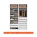 Guarda-Roupa Modulado com Maleiro, Cabideiro e Prateleiras Tuyo 4 Portas Articuladas 8 Gavetas Branco 180 cm