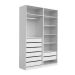 Guarda-Roupa Modulado com Maleiro, Cabideiro e Prateleiras Tuyo 4 Portas Articuladas 8 Gavetas Branco 180 cm